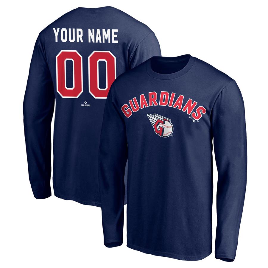 Cleveland Guardians Fanatics Branded Personalized Winning Streak Long Sleeve T-Shirt - Navy
