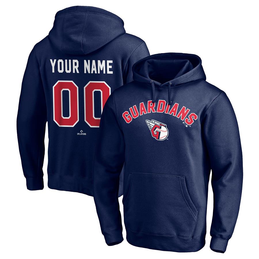 Cleveland Guardians Fanatics Branded Personalized Winning Streak Pullover Hoodie - Navy