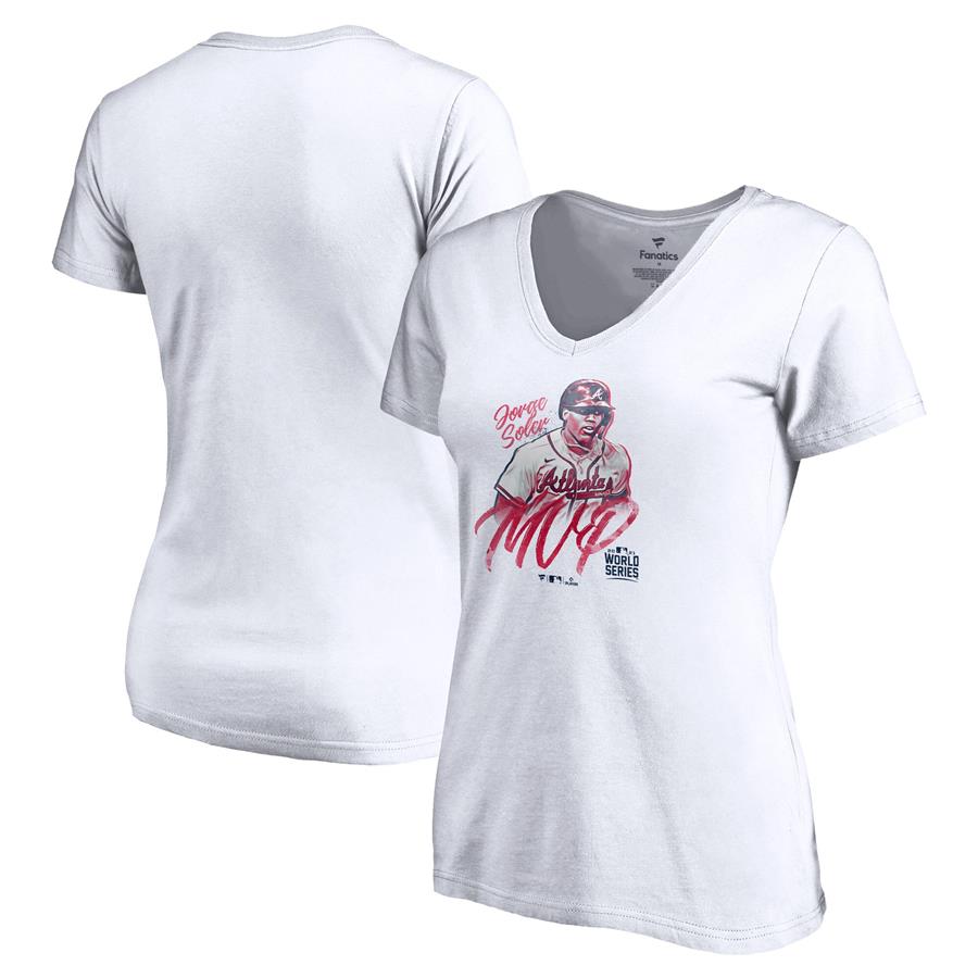 Jorge Soler Atlanta Braves Fanatics Branded Women's 2021 World Series Champions MVP T-Shirt - White