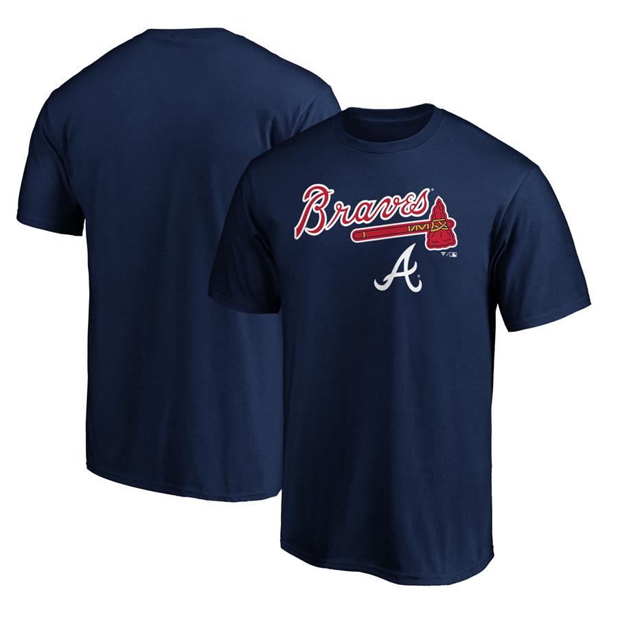 Atlanta Braves Fanatics Branded Team Lockup Logo T-Shirt - Navy
