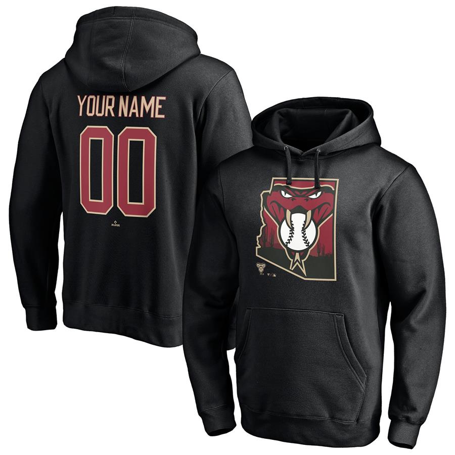 Arizona Diamondbacks Fanatics Branded Hometown Legend Personalized Name & Number Pullover Hoodie - Black