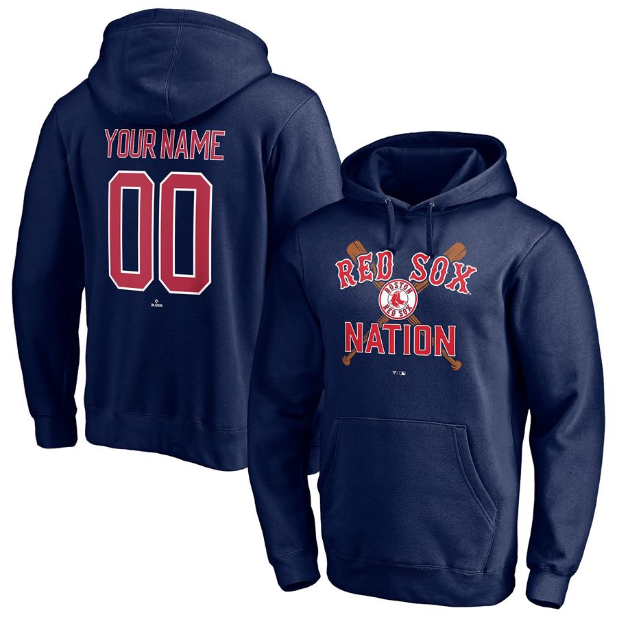 Boston Red Sox Fanatics Branded Hometown Legend Personalized Name & Number Pullover Hoodie - Navy