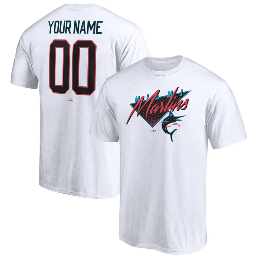 Miami Marlins Fanatics Branded Hometown Legend Personalized Name & Number T-Shirt - White