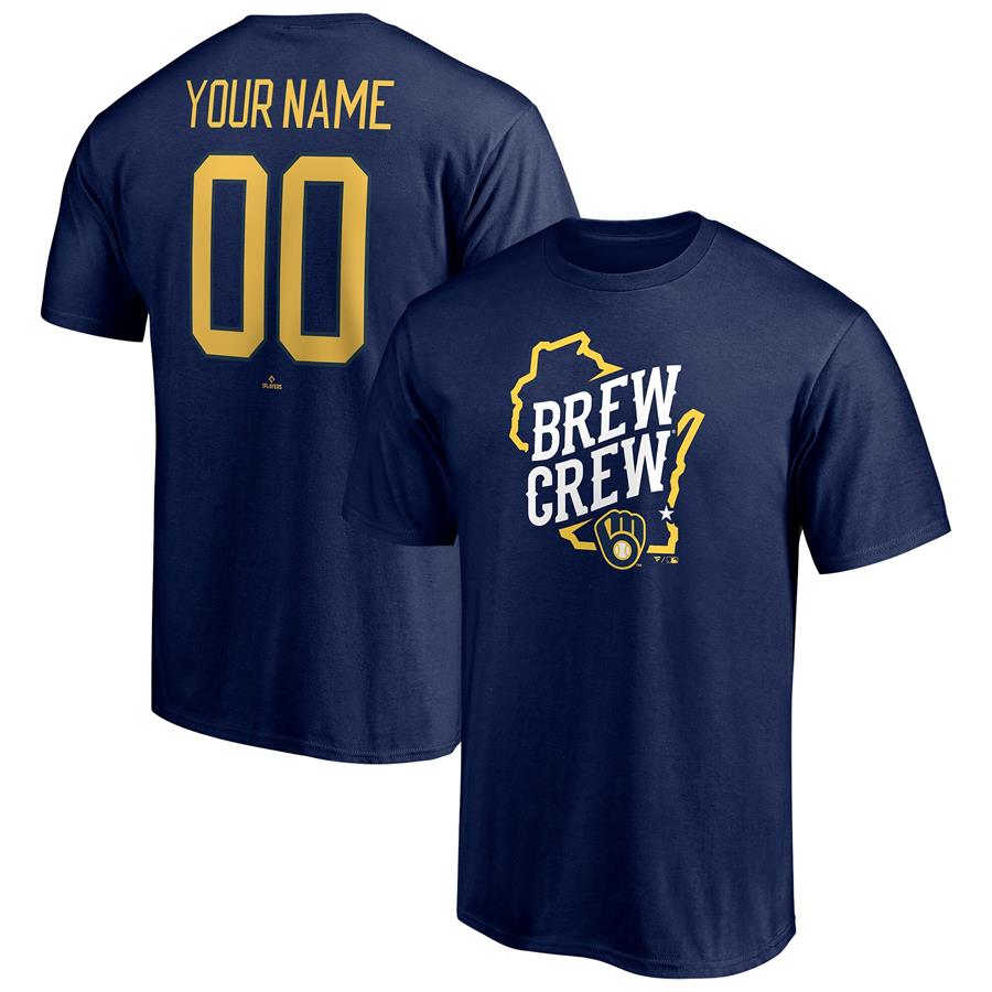Milwaukee Brewers Fanatics Branded Hometown Legend Personalized Name & Number T-Shirt - Navy