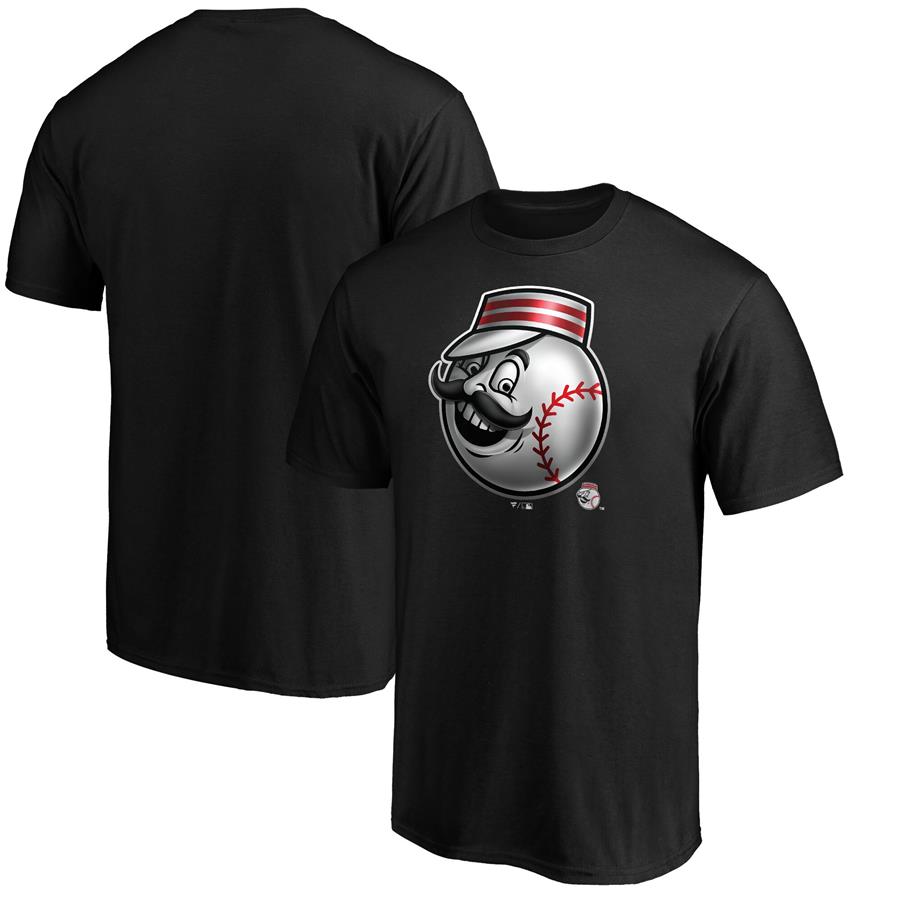 Cincinnati Reds Fanatics Branded Midnight Mascot Premium T-Shirt - Black