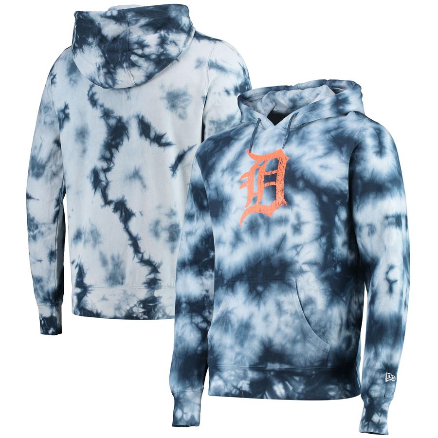 Detroit Tigers New Era Tie-Dye Pullover Hoodie - Navy