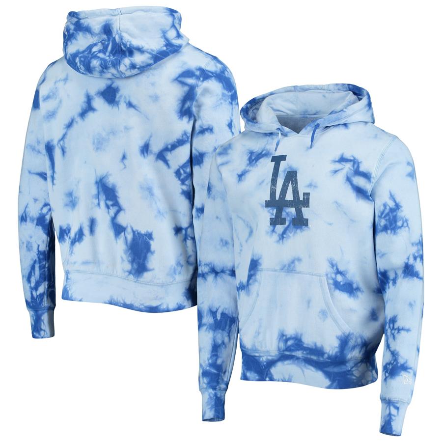 Los Angeles Dodgers New Era Tie-Dye Pullover Hoodie - Royal
