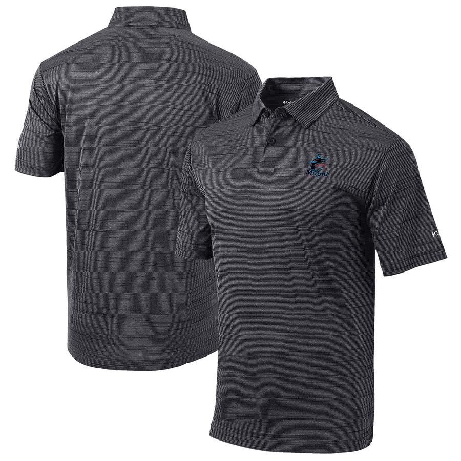 Miami Marlins Columbia Set Omni-Wick Polo - Black
