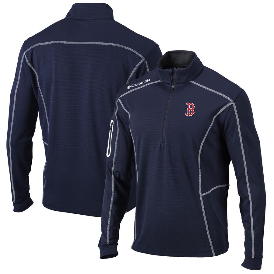 Boston Red Sox Columbia Shotgun Omni-Wick Quarter-Zip Pullover Jacket - Navy