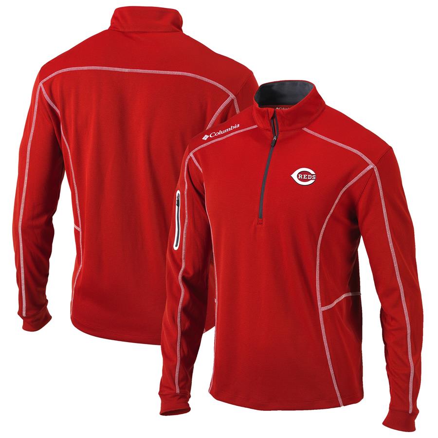 Cincinnati Reds Columbia Shotgun Omni-Wick Quarter-Zip Pullover Jacket - Red