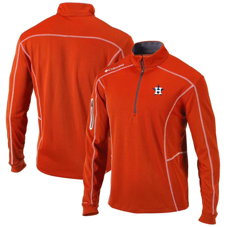 Houston Astros Columbia Shotgun Omni-Wick Quarter-Zip Pullover Jacket - Orange