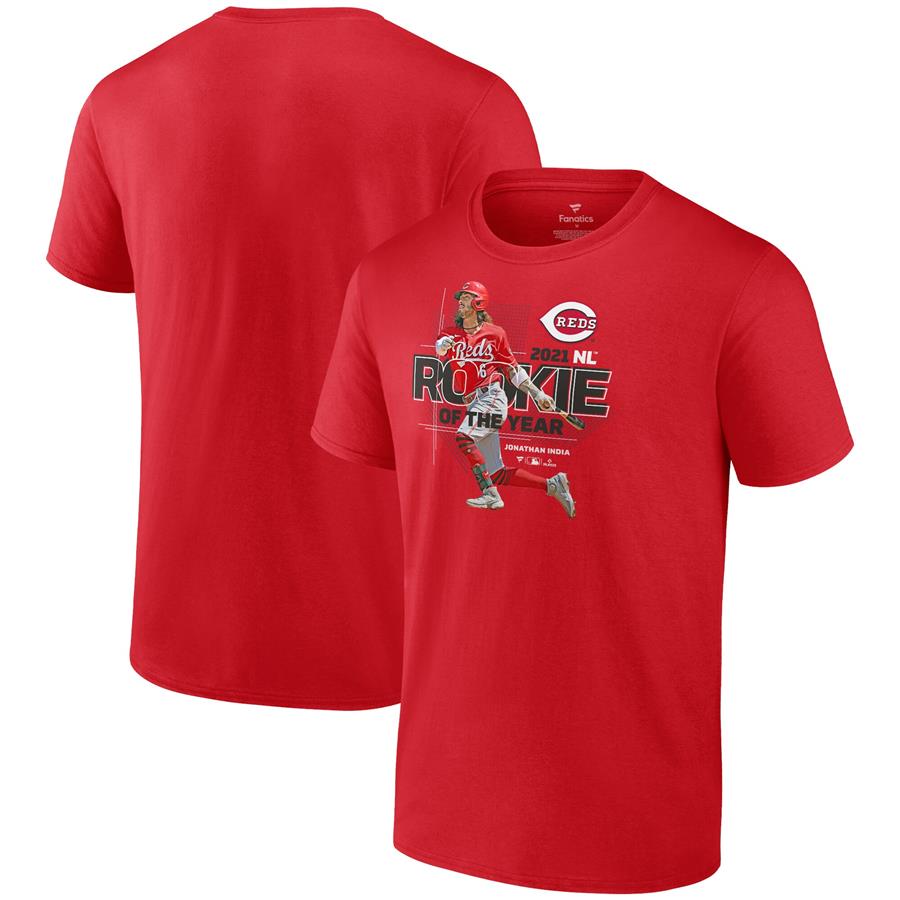 Jonathan India Cincinnati Reds Fanatics Branded 2021 NL Rookie of the Year T-Shirt - Red