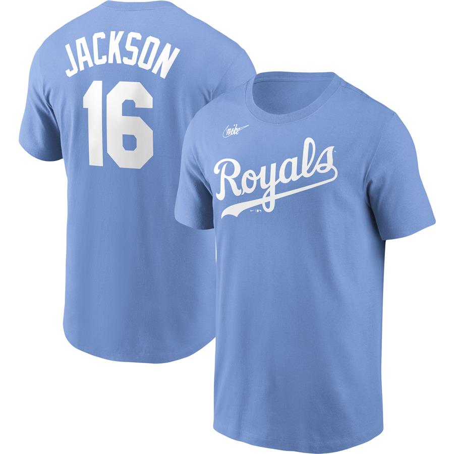 Bo Jackson Kansas City Royals Nike Cooperstown Collection Name & Number T-Shirt - Light Blue