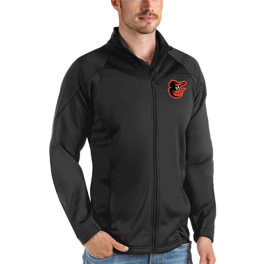 Baltimore Orioles Antigua Links Full-Zip Golf Jacket - Black