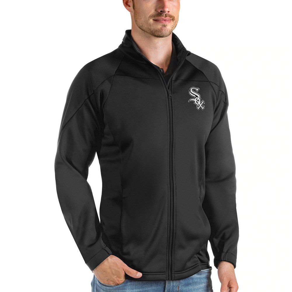 Chicago White Sox Antigua Links Full-Zip Golf Jacket - Black