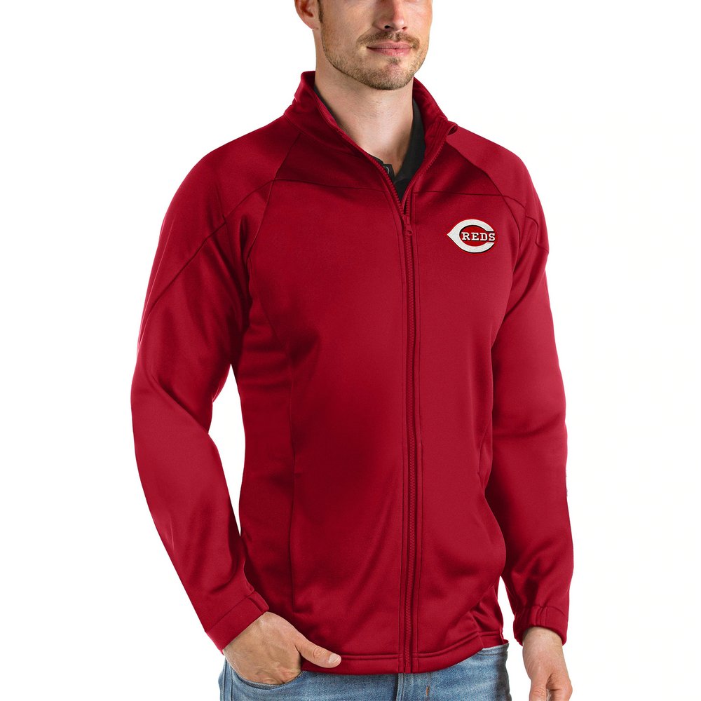 Cincinnati Reds Antigua Links Full-Zip Golf Jacket - Red