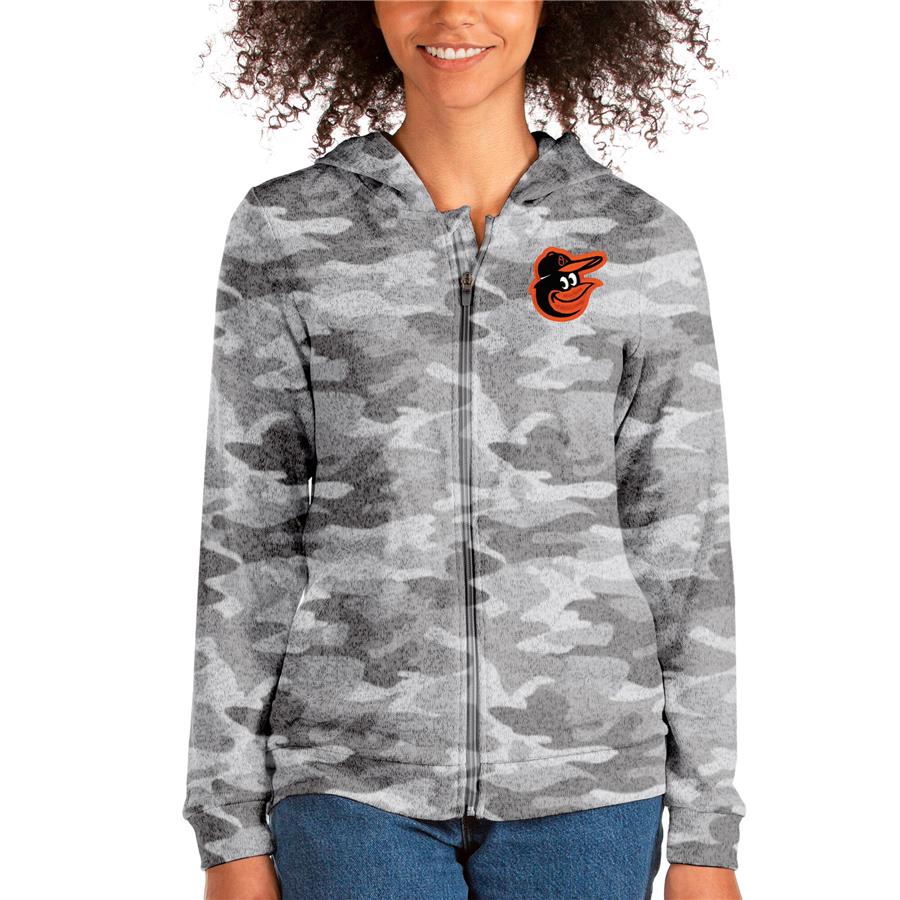 Baltimore Orioles Antigua Women's Team Absolute Full-Zip Hoodie - Camo