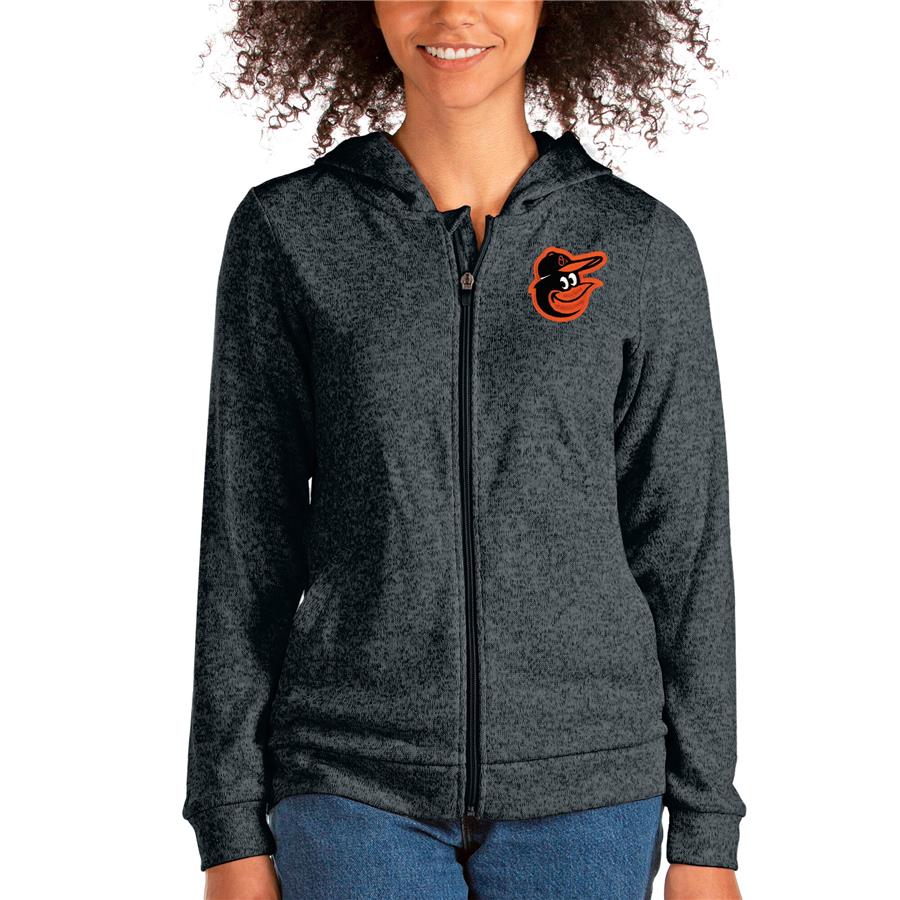 Baltimore Orioles Antigua Women's Team Absolute Full-Zip Hoodie - Heathered Charcoal