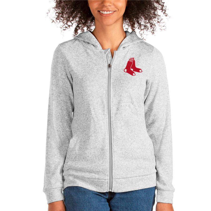 Boston Red Sox Antigua Women's Team Absolute Full-Zip Hoodie - Heathered Gray