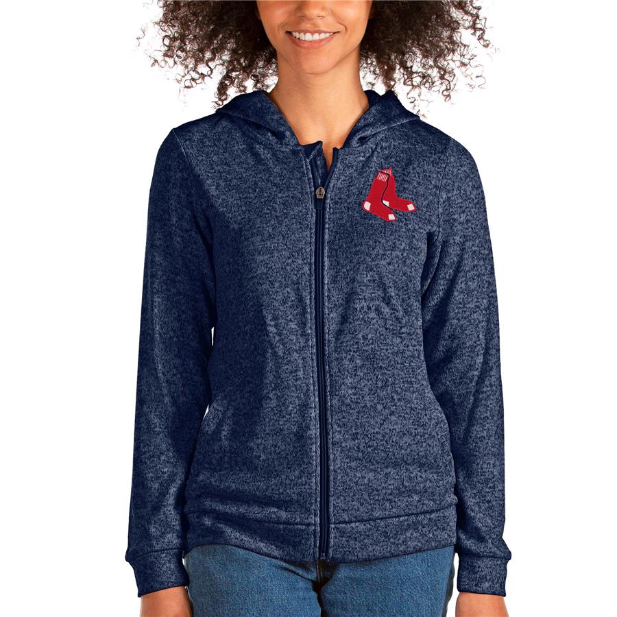 Boston Red Sox Antigua Women's Team Absolute Full-Zip Hoodie - Heathered Navy