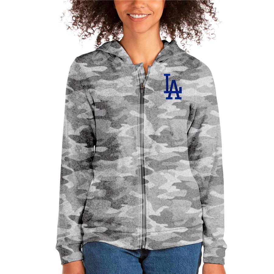Los Angeles Dodgers Antigua Women's Team Absolute Full-Zip Hoodie - Camo