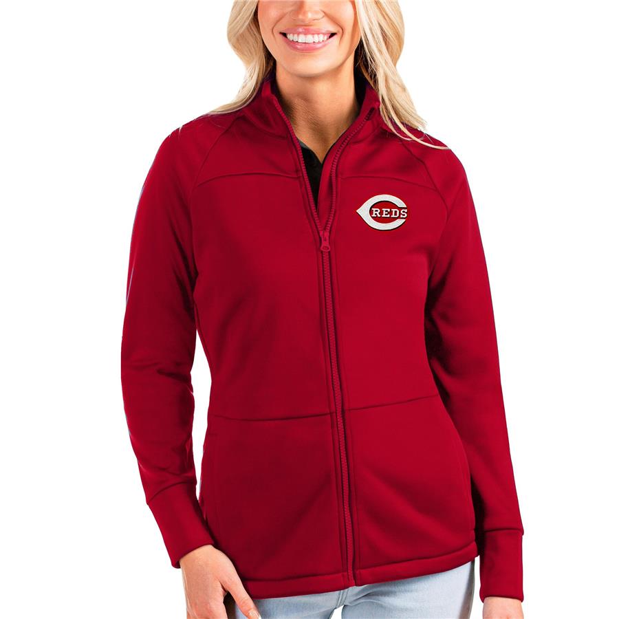Cincinnati Reds Antigua Women's Links Full-Zip Golf Jacket - Red
