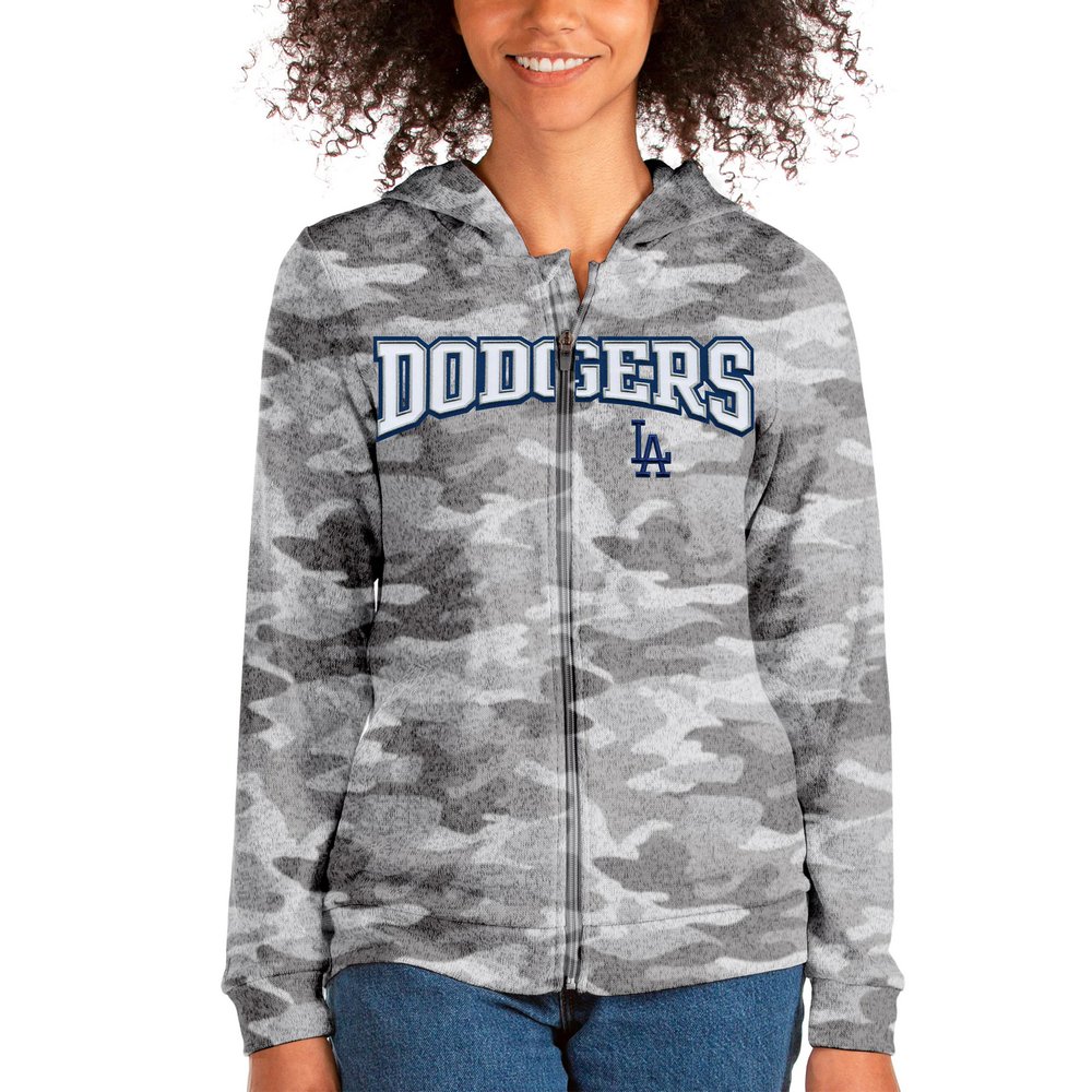 Los Angeles Dodgers Antigua Women's Wordmark Absolute Full-Zip Hoodie - Camo
