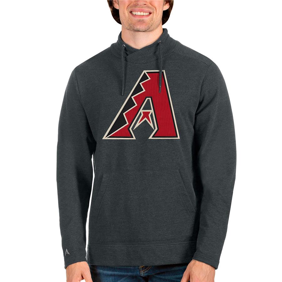 Arizona Diamondbacks Antigua Reward Pullover Sweatshirt - Heathered Charcoal