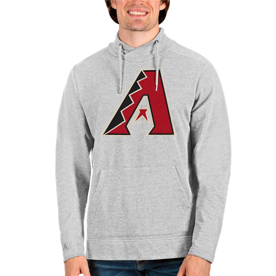Arizona Diamondbacks Antigua Reward Pullover Sweatshirt - Heathered Gray