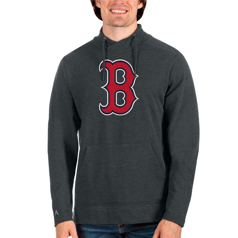 Boston Red Sox Antigua Reward Pullover Sweatshirt - Heathered Charcoal