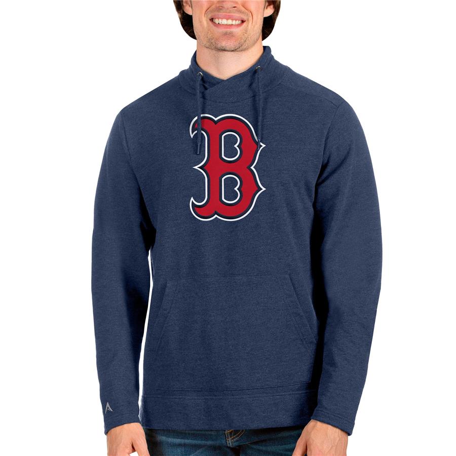 Boston Red Sox Antigua Reward Pullover Sweatshirt - Heathered Navy