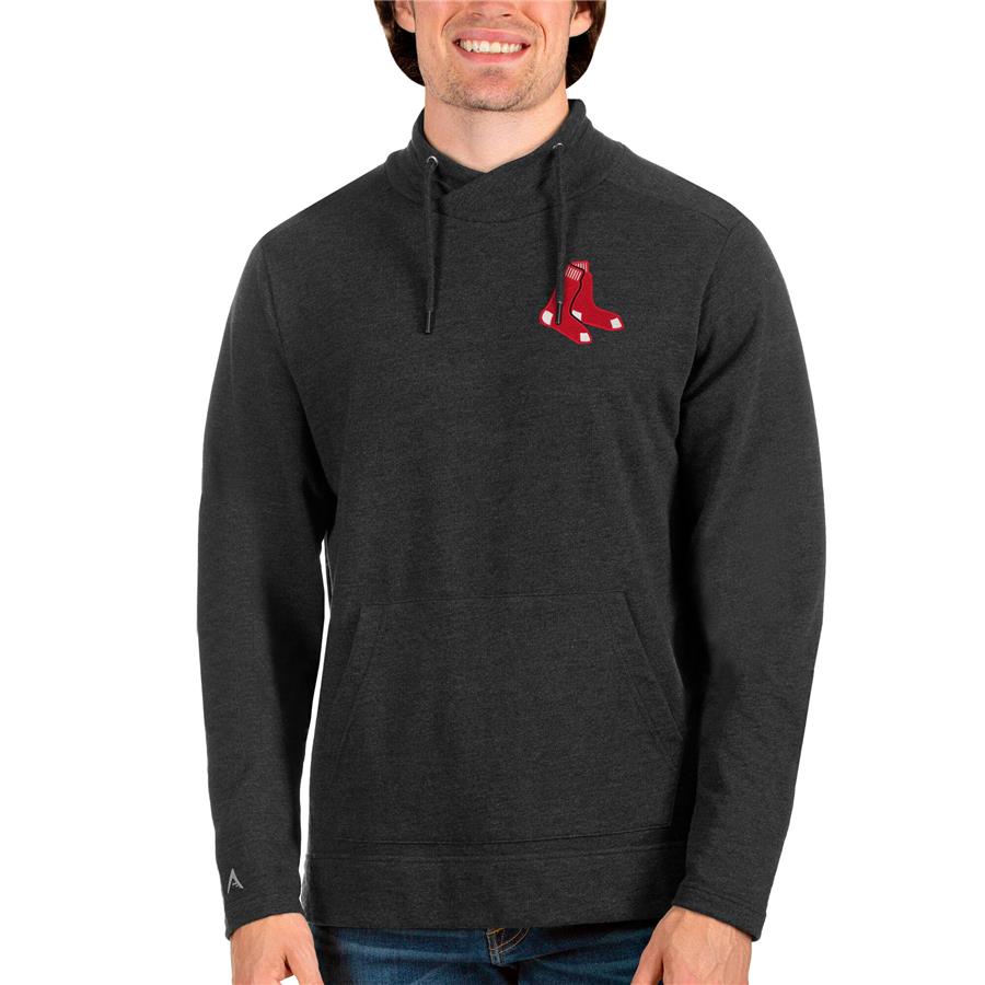 Boston Red Sox Antigua Team Reward Pullover Sweatshirt - Heathered Black
