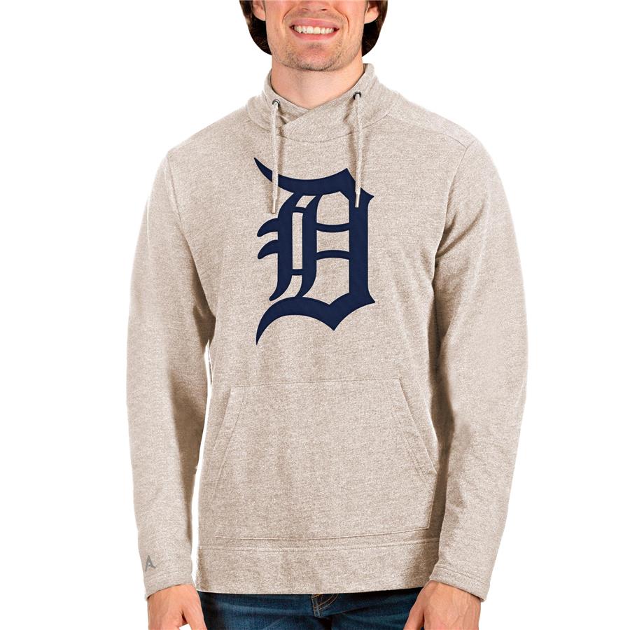 Detroit Tigers Antigua Reward Pullover Sweatshirt - Oatmeal