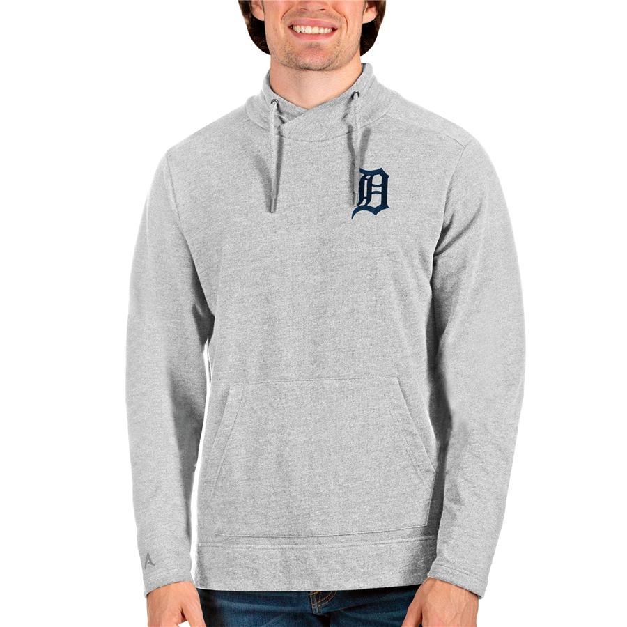 Detroit Tigers Antigua Team Reward Pullover Sweatshirt - Heathered Gray