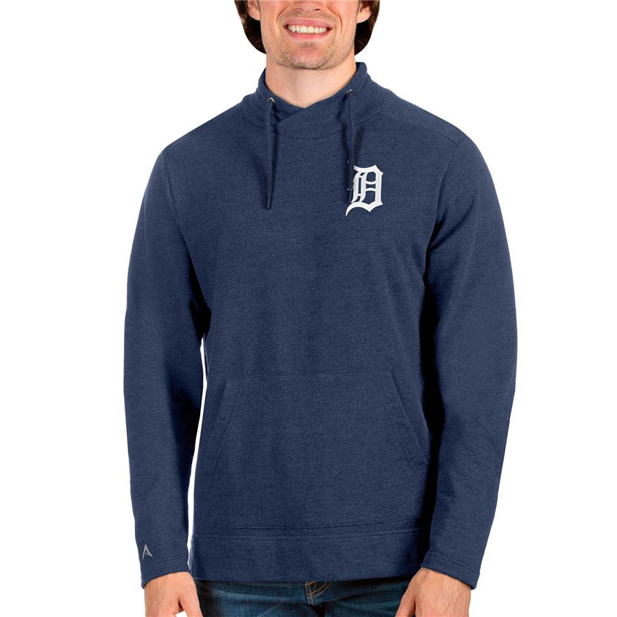 Detroit Tigers Antigua Team Reward Pullover Sweatshirt - Heathered Navy