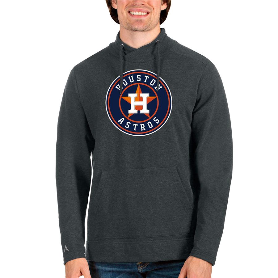 Houston Astros Antigua Reward Pullover Sweatshirt - Heathered Charcoal