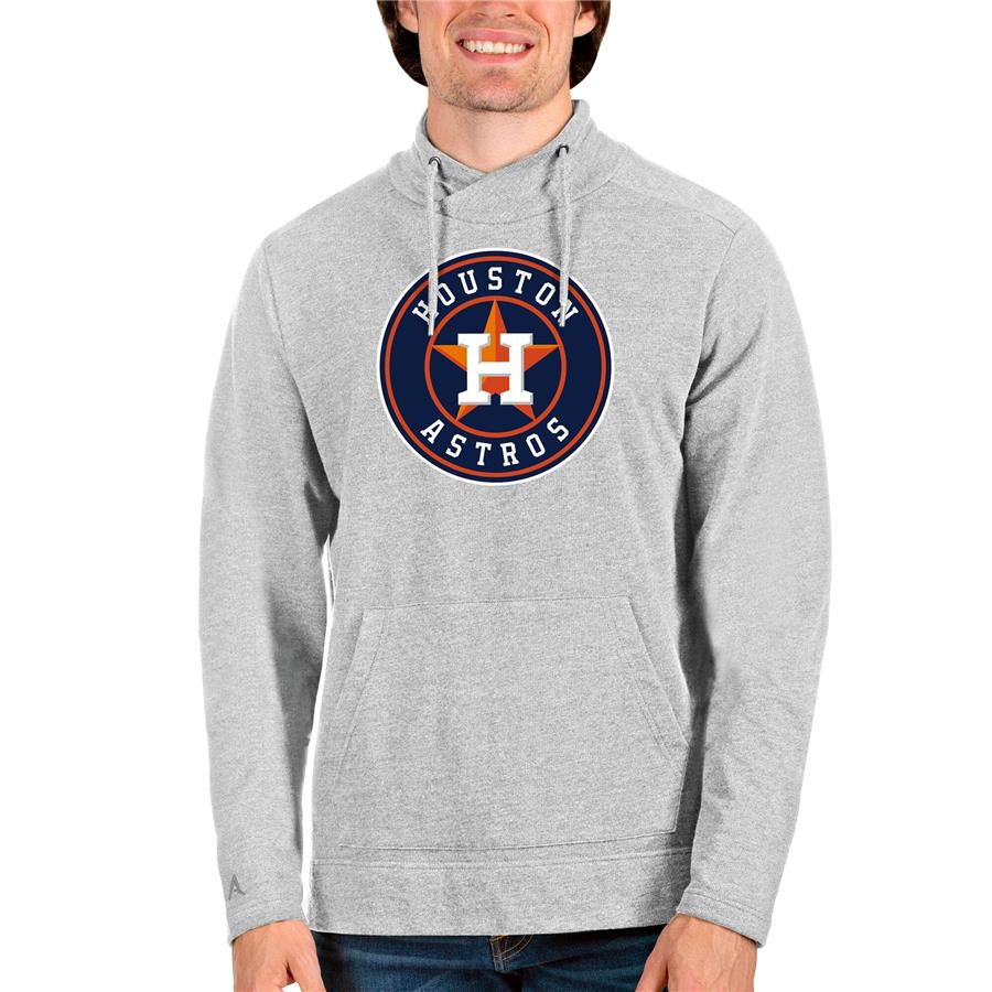 Houston Astros Antigua Reward Pullover Sweatshirt - Heathered Gray