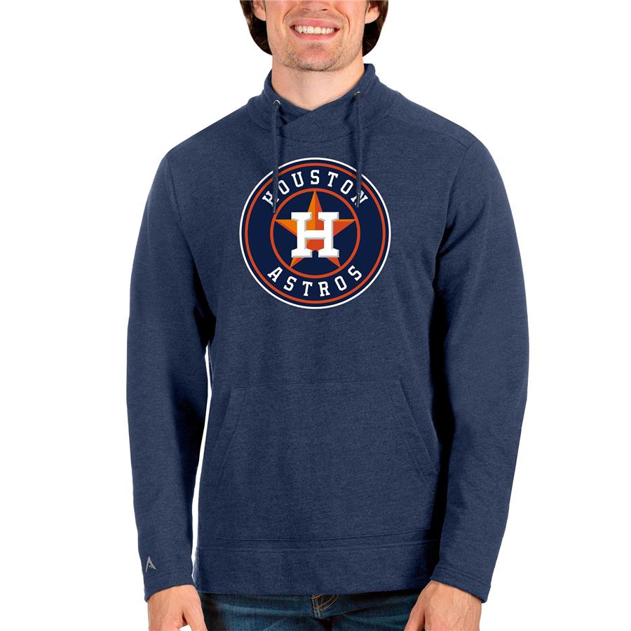 Houston Astros Antigua Reward Pullover Sweatshirt - Heathered Navy