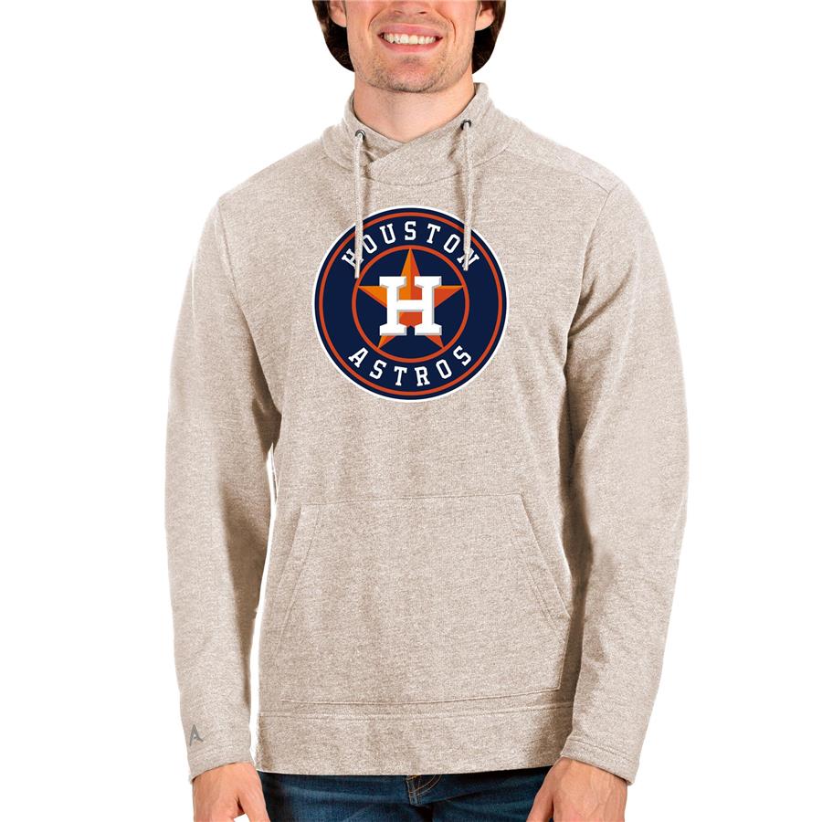 Houston Astros Antigua Reward Pullover Sweatshirt - Oatmeal