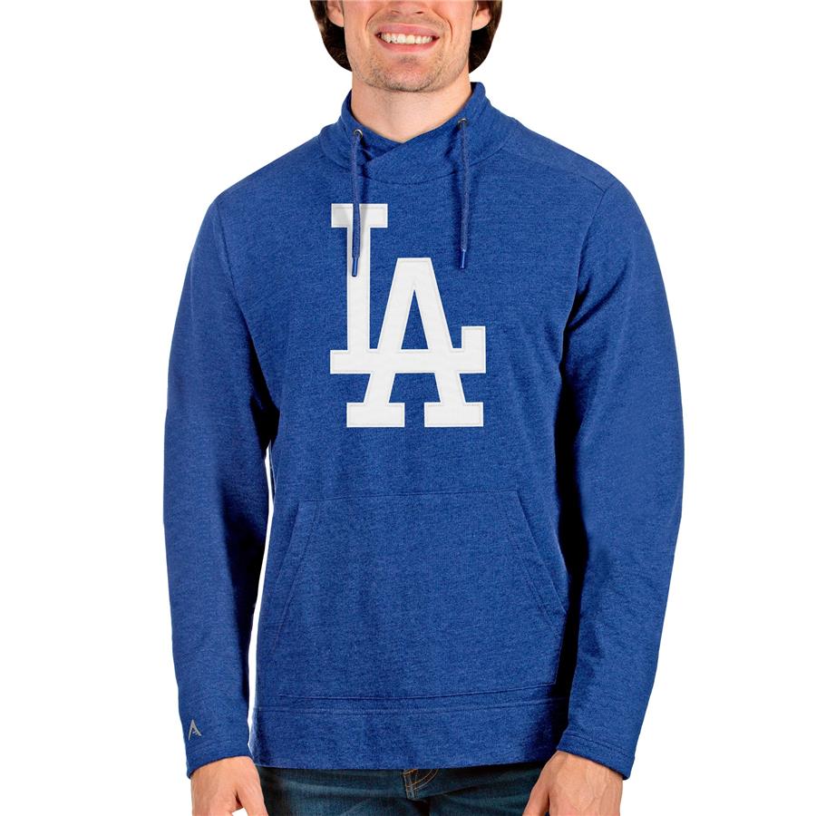 Los Angeles Dodgers Antigua Reward Pullover Sweatshirt - Heathered Royal