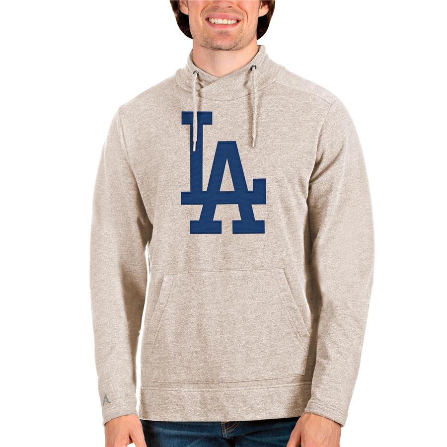 Los Angeles Dodgers Antigua Reward Pullover Sweatshirt - Oatmeal