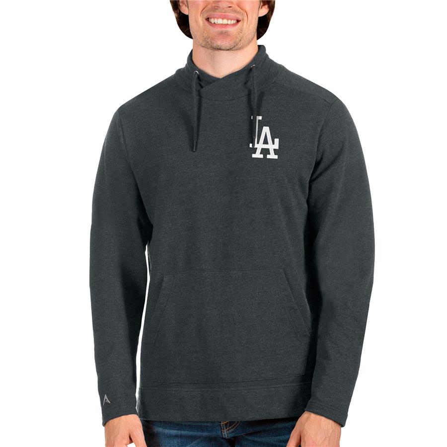 Los Angeles Dodgers Antigua Team Reward Pullover Sweatshirt - Heathered Charcoal