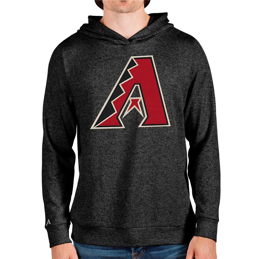 Arizona Diamondbacks Antigua Team Logo Absolute Pullover Hoodie - Heathered Black