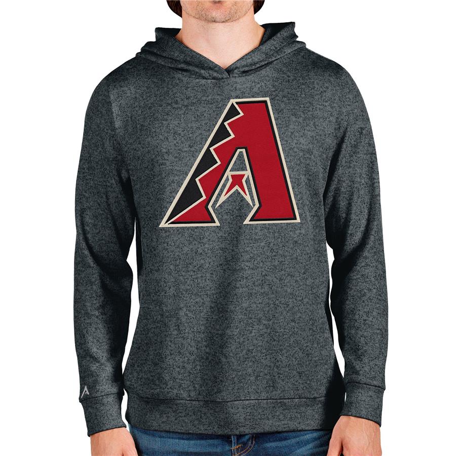 Arizona Diamondbacks Antigua Team Logo Absolute Pullover Hoodie - Heathered Charcoal