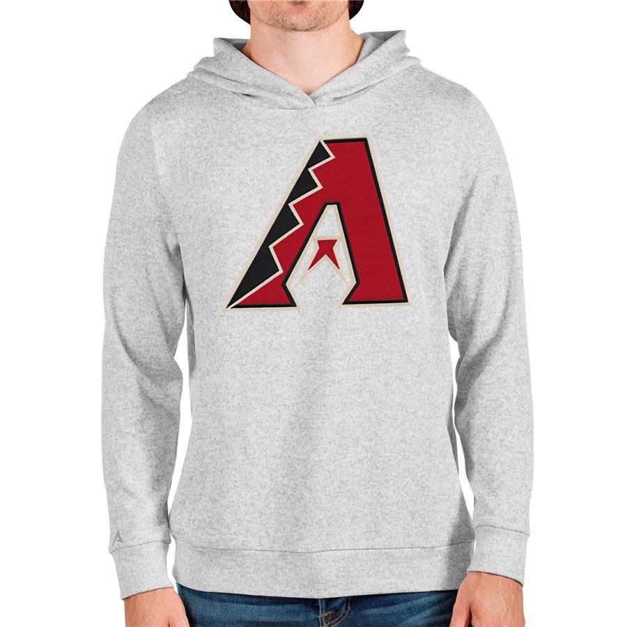 Arizona Diamondbacks Antigua Team Logo Absolute Pullover Hoodie - Heathered Gray