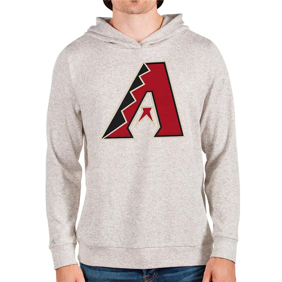 Arizona Diamondbacks Antigua Team Logo Absolute Pullover Hoodie - Oatmeal