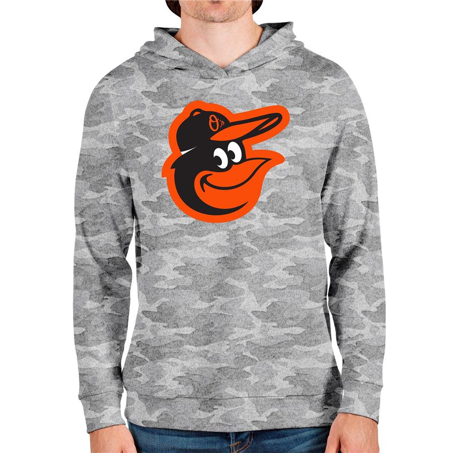 Baltimore Orioles Antigua Team Logo Absolute Pullover Hoodie - Camo