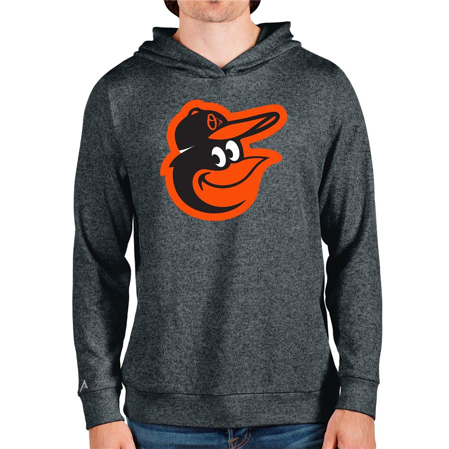 Baltimore Orioles Antigua Team Logo Absolute Pullover Hoodie - Heathered Charcoal
