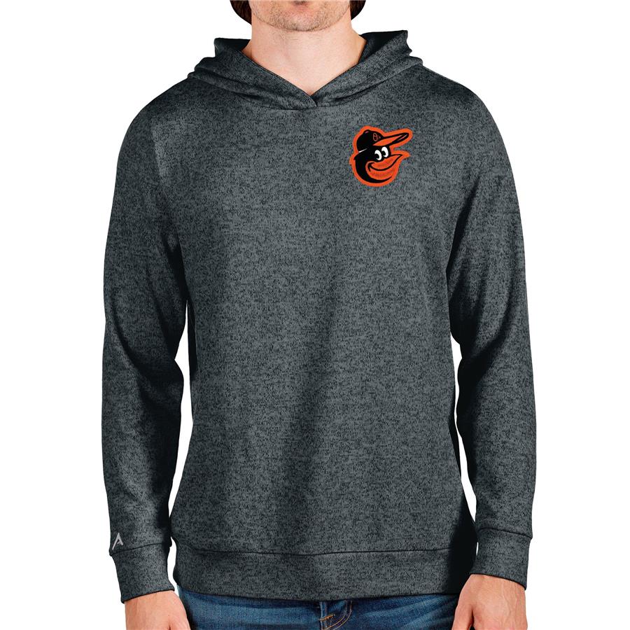 Baltimore Orioles Antigua Absolute Pullover Hoodie - Heathered Charcoal