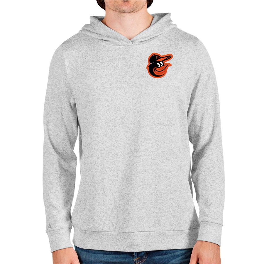 Baltimore Orioles Antigua Absolute Pullover Hoodie - Heathered Gray